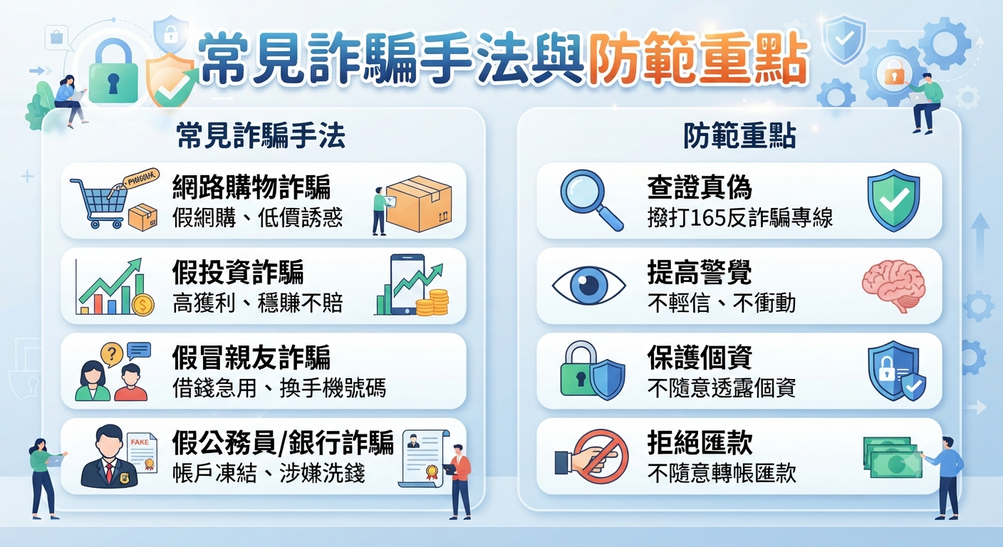 常見詐騙手法與防範重點